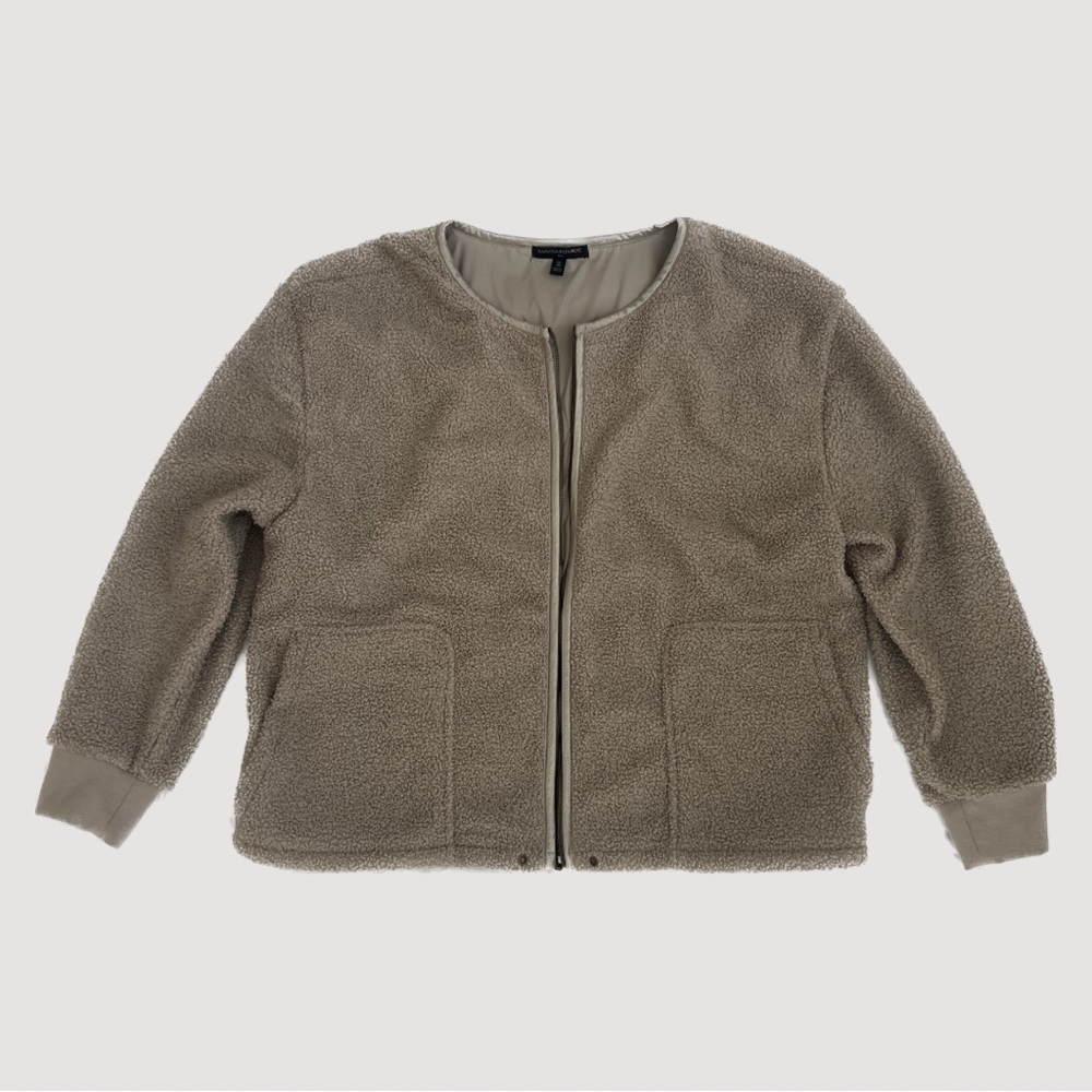 Banana Republic beige teddy coat